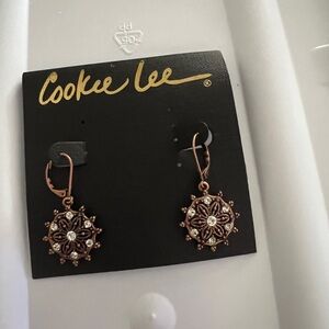 Antique Copper Crystal Earrings